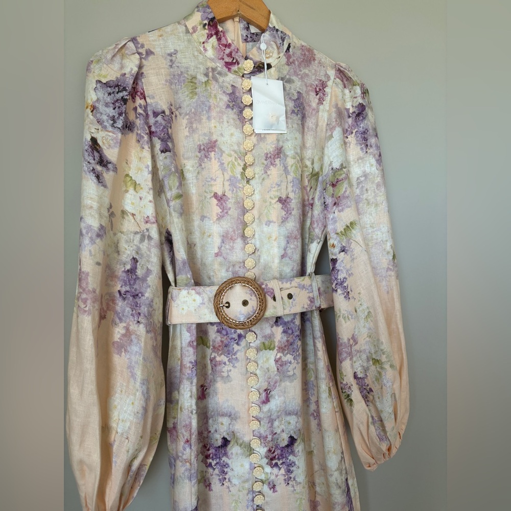 ❌SOLD❌NWT Zimmermann Lyrical Buttoned Midi Dress in Dreamy Floral | sz0 US4 UK8 - Picture 7 of 14